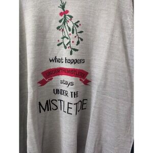 Holiday Tunic Sweater Crewneck 14/16  What Happens‎ Under the Mistletoe Stays...